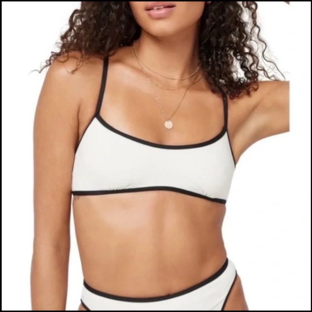 L*Space Pamela Bikini Top Cream/Black Size M - NWT